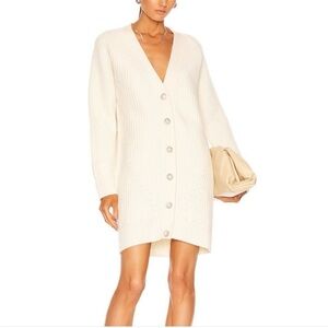 ‼️SOLD‼️Ganni Cream Crystal Button Oversized Cardigan